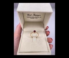 ANELLO SOLITARIO ORO ROSA 18kt. CON RUBINO OVALE - 6