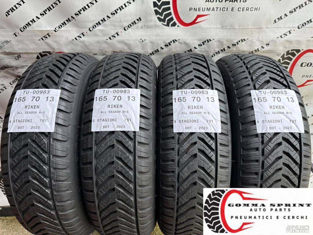 4 PNEUMATICI 165/70 R13 RIKEN 4 STAGIONI SEMINUOVE - 1/9