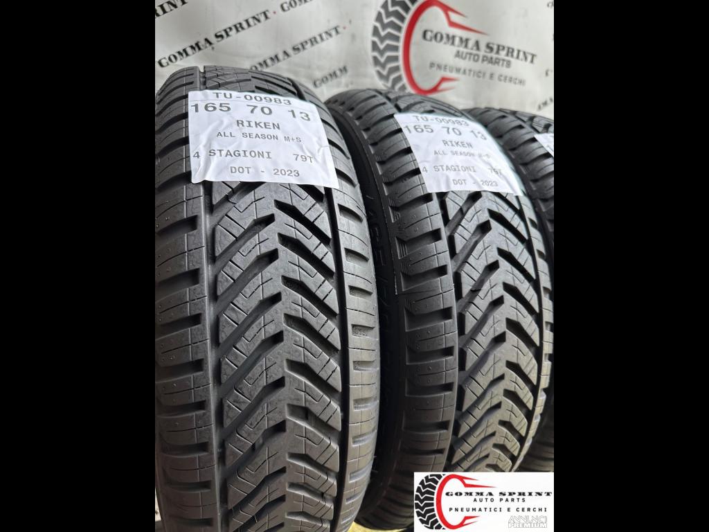 4 PNEUMATICI 165/70 R13 RIKEN 4 STAGIONI SEMINUOVE - 7/9