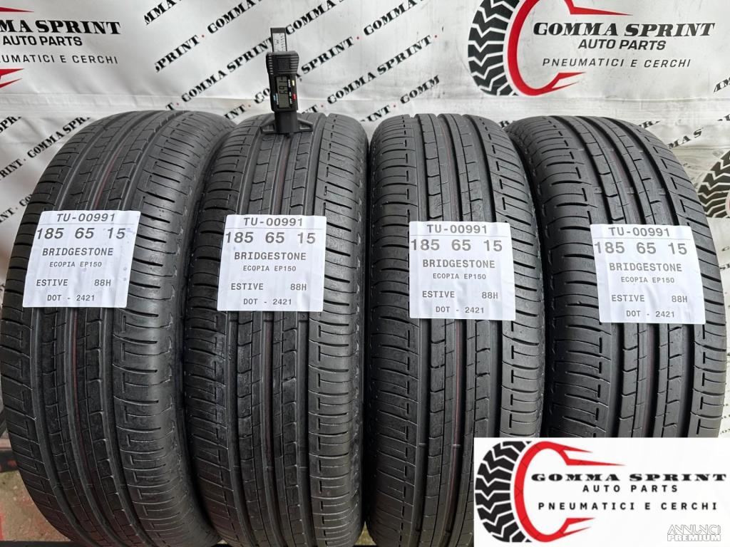 4 PNEUMATICI 185/65 R15 BRIDGESTONE ESTIVE 80% - 1/9