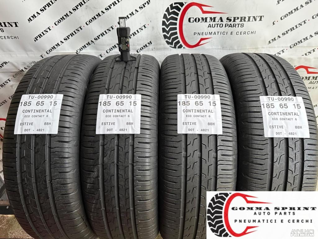 4 PNEUMATICI 185/65 R15 CONTINENTAL ESTIVE - 1/10