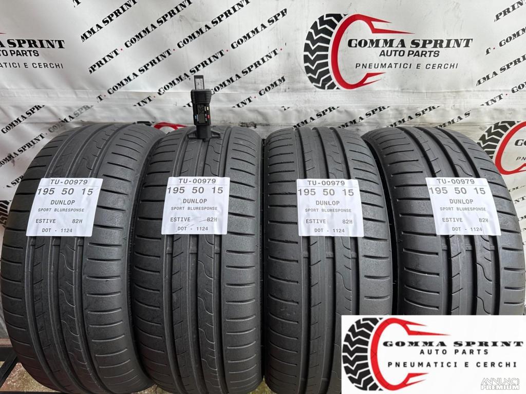 4 PNEUMATICI 195/50 R15 DUNLOP ESTIVE 90% - 1/10