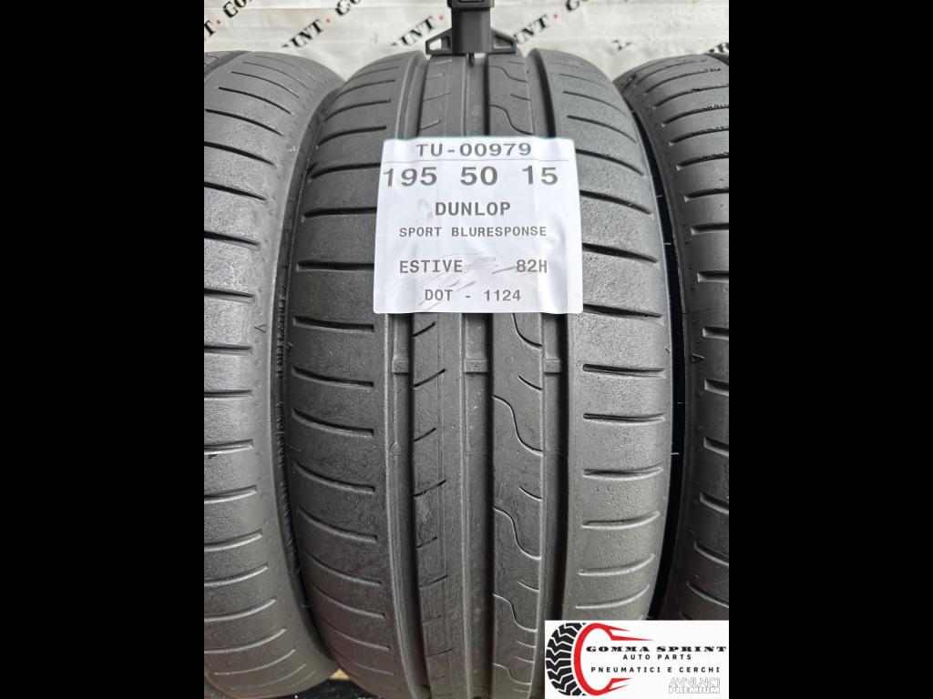 4 PNEUMATICI 195/50 R15 DUNLOP ESTIVE 90% - 2/10