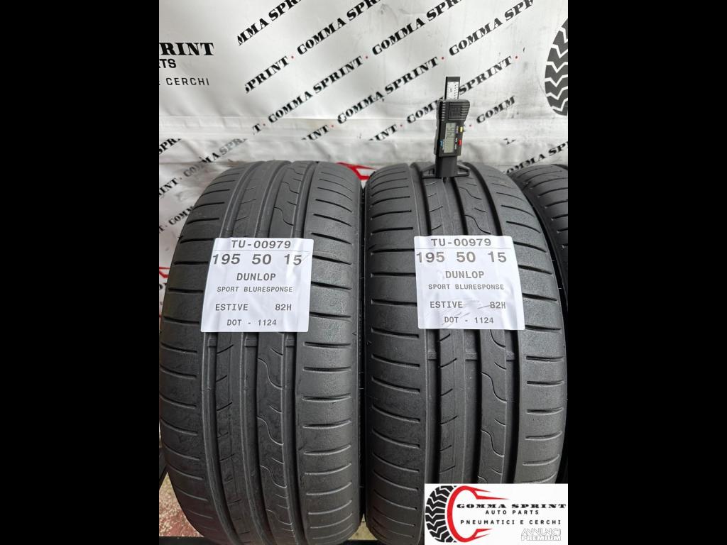 4 PNEUMATICI 195/50 R15 DUNLOP ESTIVE 90% - 3/10