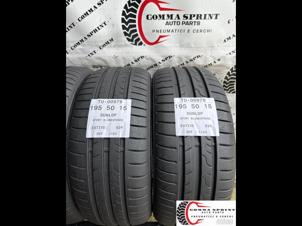 4 PNEUMATICI 195/50 R15 DUNLOP ESTIVE 90% - 4/10