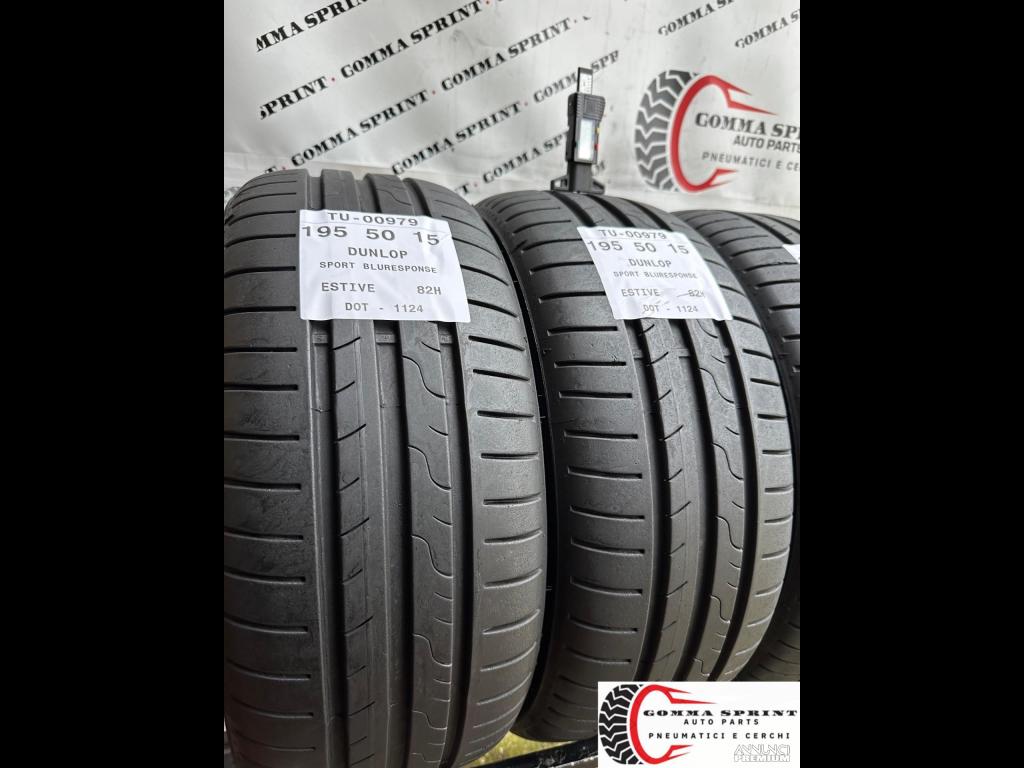 4 PNEUMATICI 195/50 R15 DUNLOP ESTIVE 90% - 6/10