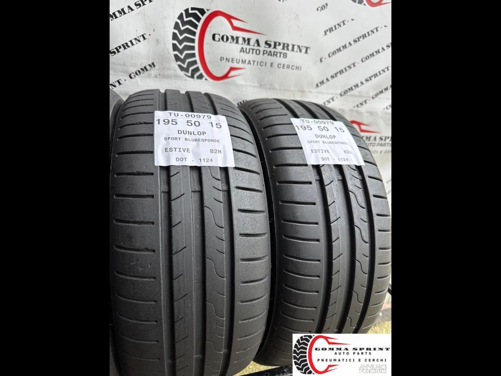 4 PNEUMATICI 195/50 R15 DUNLOP ESTIVE 90% - 7/10