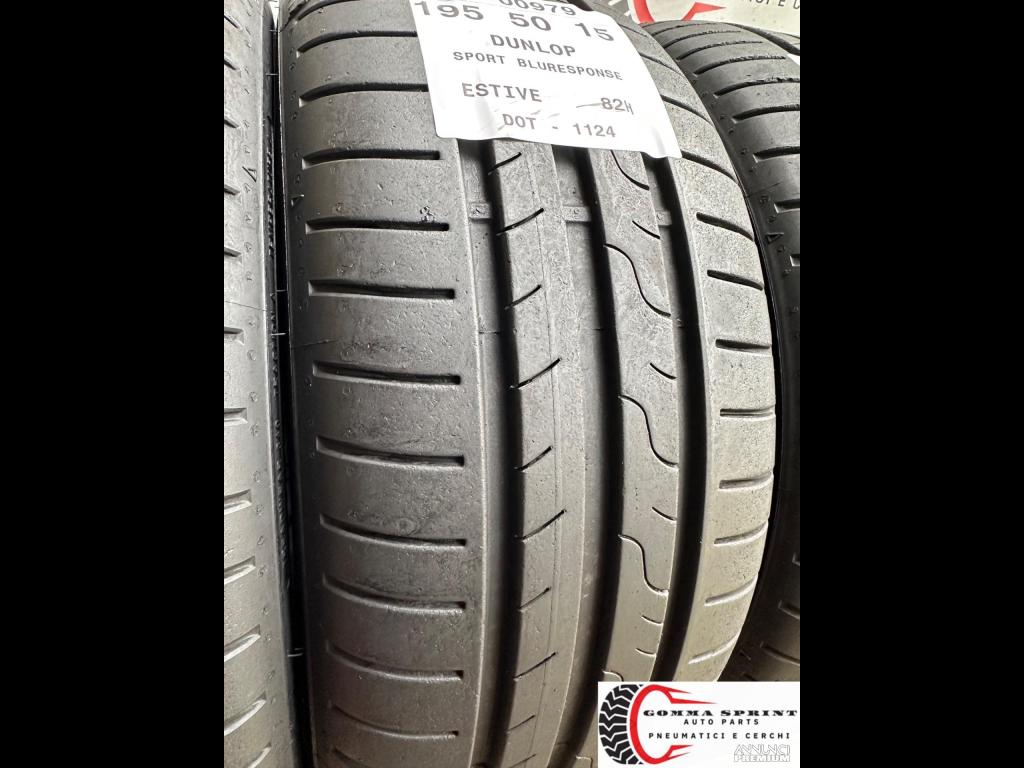 4 PNEUMATICI 195/50 R15 DUNLOP ESTIVE 90% - 8/10