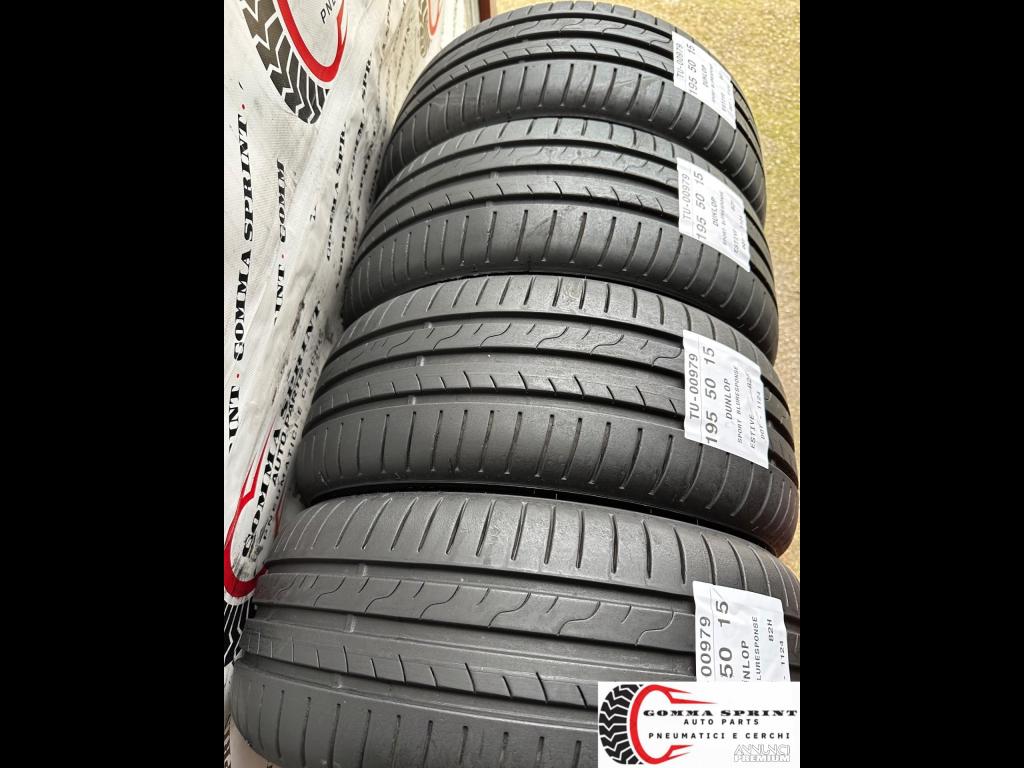 4 PNEUMATICI 195/50 R15 DUNLOP ESTIVE 90% - 9/10