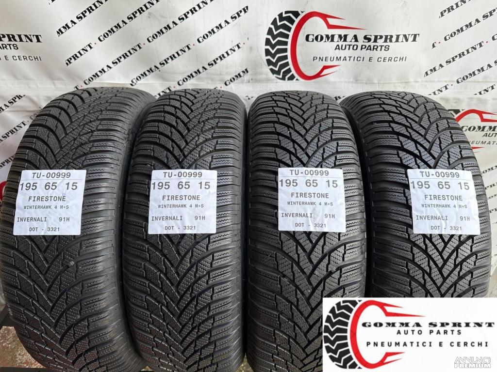 4 PNEUMATICI 195/65 R15 FIRESTONE INVERN SEMINUOVE - 1/9