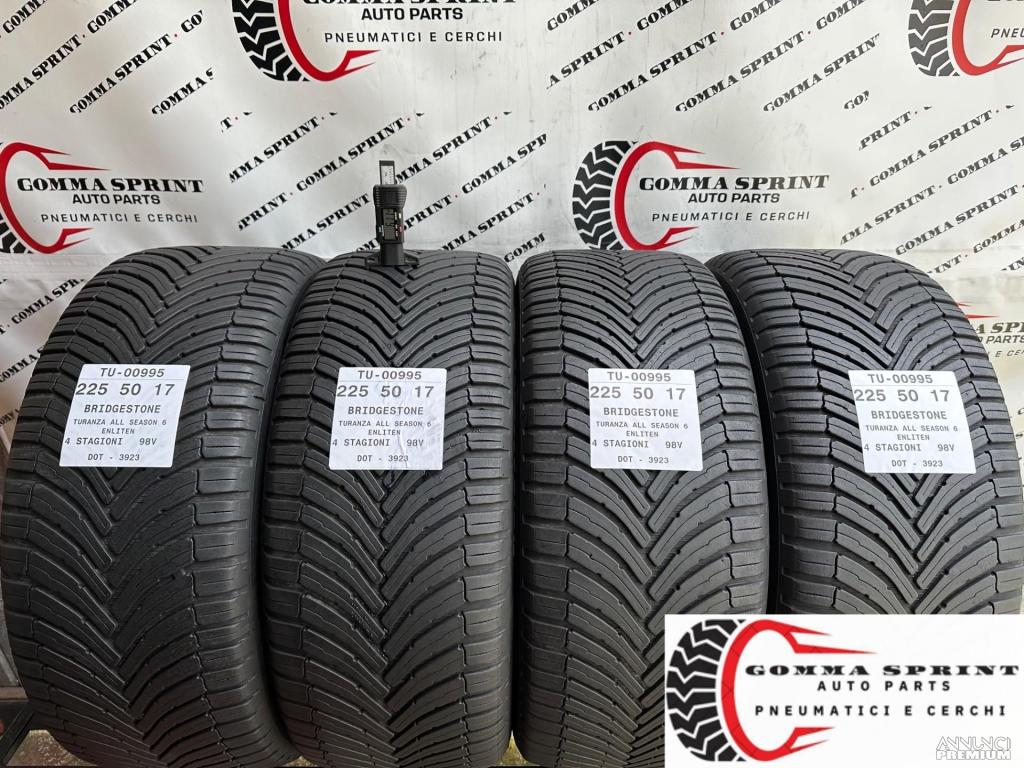 4 PNEUMATICI 225/50 R17 BRIDGESTONE 4 STAGIONI - 1/10