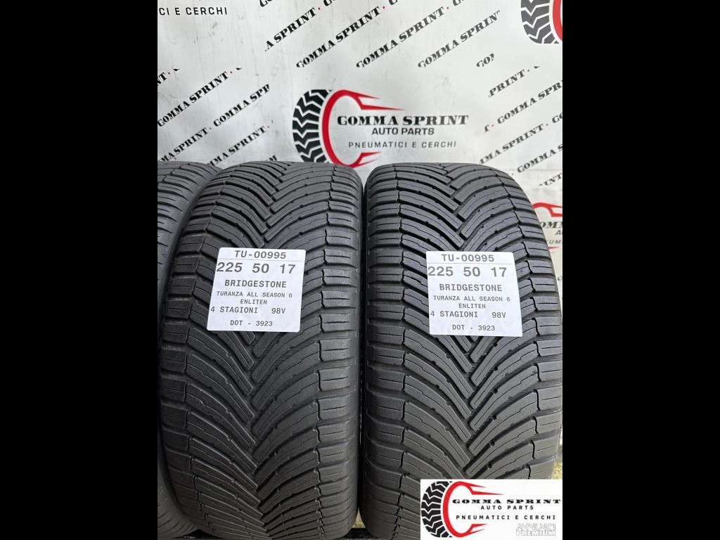 4 PNEUMATICI 225/50 R17 BRIDGESTONE 4 STAGIONI - 4/10