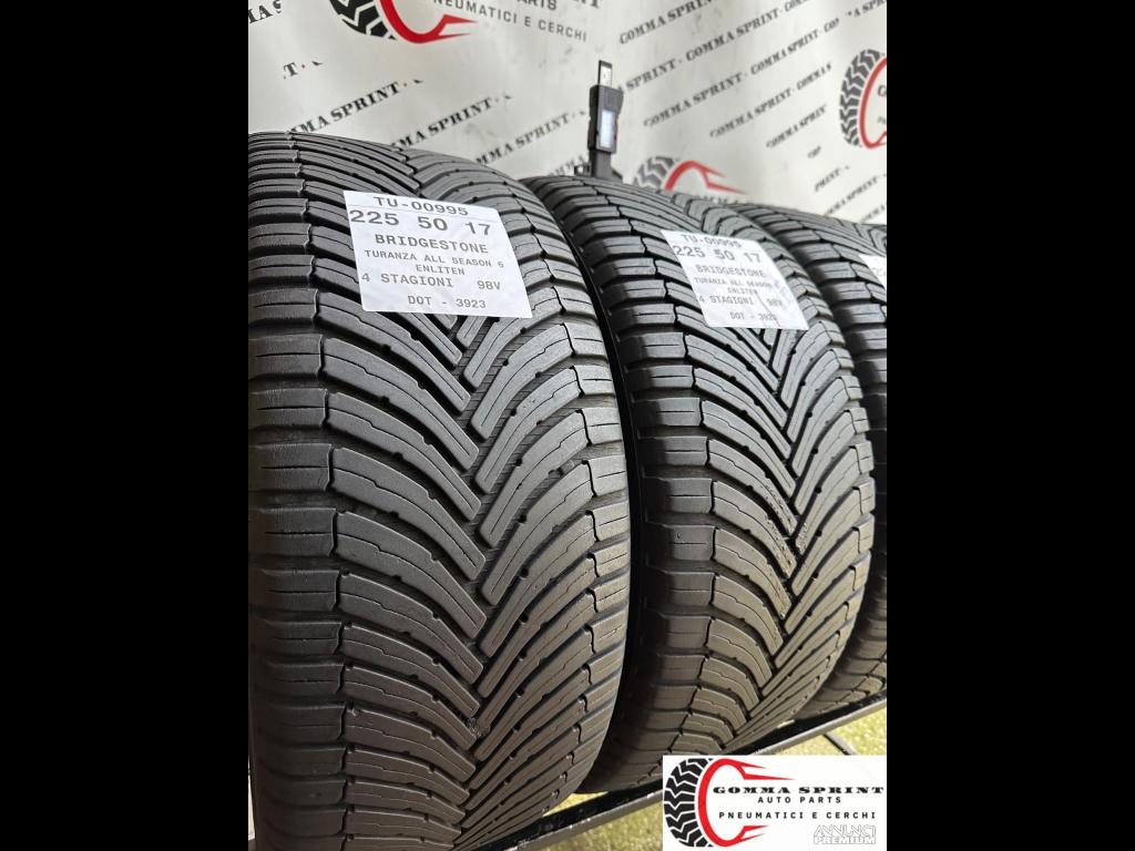 4 PNEUMATICI 225/50 R17 BRIDGESTONE 4 STAGIONI - 6/10