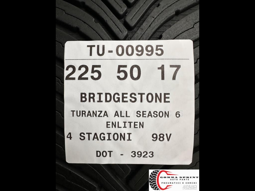 4 PNEUMATICI 225/50 R17 BRIDGESTONE 4 STAGIONI - 10/10