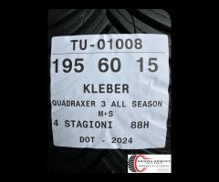 4 PNEUMATICI 195/60 R15 KLEBER 4 STAGIONI 95% - 12