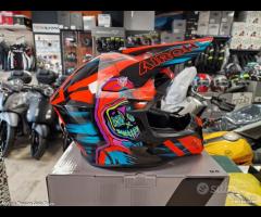 AIROH Casco Cross Wraaap - Cyber - Orange