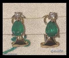 PAIO ORECCHINI ORO GIALLO 18kt. E SMERALDI GOCCE