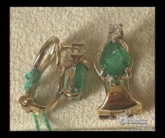 PAIO ORECCHINI ORO GIALLO 18kt. E SMERALDI GOCCE