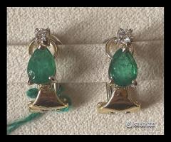 PAIO ORECCHINI ORO GIALLO 18kt. E SMERALDI GOCCE