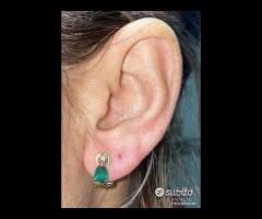 PAIO ORECCHINI ORO GIALLO 18kt. E SMERALDI GOCCE