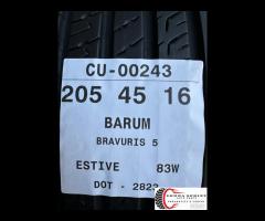 2 PNEUMATICI 205/45 R16 BARUM ESTIVE 90%