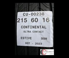 2 PNEUMATICI 215/60 R16 CONTINENTAL ESTIVE 90%