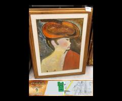 Codice: 8324 QUADRO OLIO SU TELA DONNA CON IL CAP