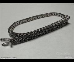 BRACCIALE TENNIS ORO 18kt. CON DIAMANTI NERI 5,22