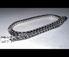 BRACCIALE TENNIS ORO 18kt. CON DIAMANTI NERI 5,22