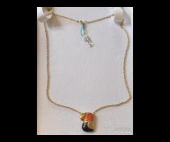 COLLANA VINTAGE PAPPAGALLO ORO 18kt. E PIETRE