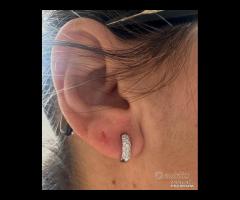 ORECCHINI A CERCHIIO ORO 18kt. DIAMANTI NATURALI