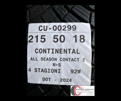 2 PNEUMATICI 215/50 R18 CONTINENTAL 4 STAGIONI 85%