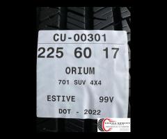 2 PNEUMATICI 225/60 R17 ORIUM ESTIVE PARI AL NUOVO