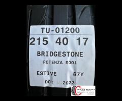 4 PNEUMATICI 215/40 R17 BRIDGESTONE ESTIVE 80% - 10