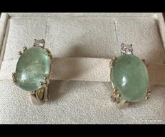 ORECCHINI ORO GIALLO 18kt. DIAMANTI E SMERALDI