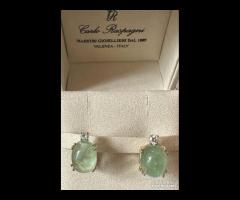 ORECCHINI ORO GIALLO 18kt. DIAMANTI E SMERALDI