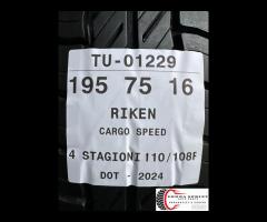 4 PNEUMATICI 195/75 R16C RIKEN 4 STAGIONI 90% - 9