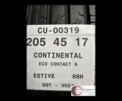 2 PNEUMATICI 205/45 R17 CONTINENTAL ESTIVE KM0