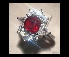 ANELLO ORO DIAMANTI E RUBINO BIRMANO NOT HEATED