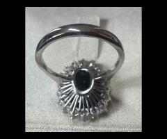 ANELLO ORO 18kt. DIAMANTI CON GRANDE ZAFFIRO SIAM