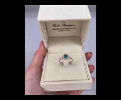 ANELLO ORO 18kt. DIAMANTI E SMERALDO GARANZIA