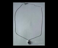 COLLANA ORO BIANCO 18kt. DIAMANTI E ZAFFIRO BLU