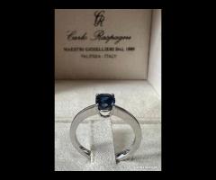 ANELLO SOLITARIO ORO 18kt. CON ZAFFIRO NATURALE