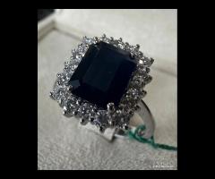 ANELLO ORO 18kt. DIAMANTI E ZAFFIRO OTTAGONALE