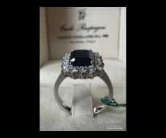 ANELLO ORO 18kt. DIAMANTI E ZAFFIRO OTTAGONALE