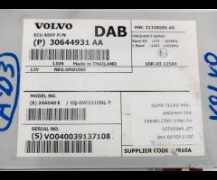 CENTRALINA RADIO RICEVITORE DAB VOLVO V40 2013 306