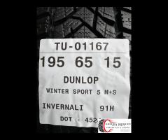 4 PNEUMATICI 195/65 R15 DUNLOP INVERNALI SEMINUOVE - 9