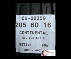 2 PNEUMATICI 205/60 R16 CONTINENTAL ESTIVE 75%