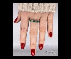 FEDINA IN ORO BIANCO 18kt. DIAMANTI E SMERALDI - 6