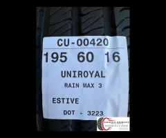 2 PNEUMATICI 195/60 R16C UNIROYAL ESTIVE SEMINUOVE